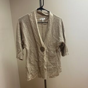 dressbarn Tan Cardigan with Button Accent